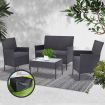 Gardeon 4 Piece Outdoor Lounge Setting Patio Furniture Sofa Set Grey Cover