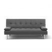 Artiss Sofa Bed Lounge Set 3 Seater Couch Futon Fabric Recline Chair Dark Grey