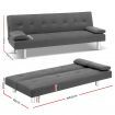 Artiss Sofa Bed Lounge Set 3 Seater Couch Futon Fabric Recline Chair Dark Grey