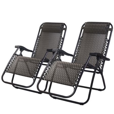 Gardeon Zero Gravity Chairs 2pc, Zero Gravity Recliner Outdoor Furniture