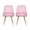 Artiss Dining Chairs Set of 2 Velvet Channel Tufted Pink