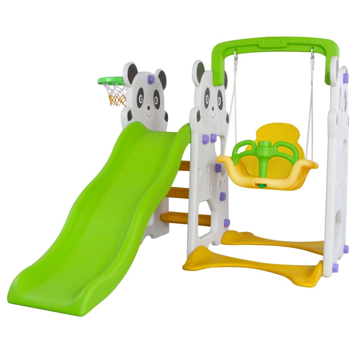 3in1 Kids Plastic Slide Swing Set with Basketball Hoop Crazy Sales