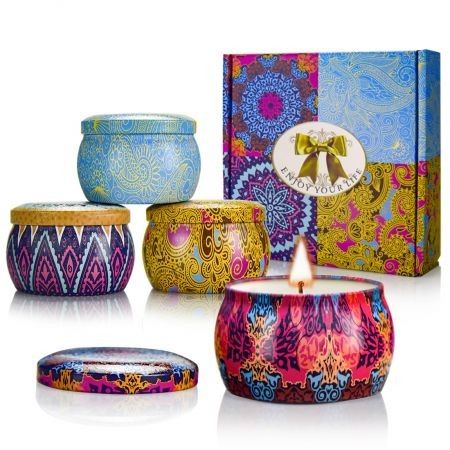 Scented Candles Gifts Sets Travel Tin Fragrance Gift for Valentine's Day Birthday Mother's Day Bath Yoga