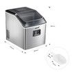 Maxkon 17 Kg Home Ice Maker Machine Stainless Steel Countertop Appliance-Silver