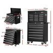 Giantz 17 Drawer Tool Box Cabinet Chest Trolley Toolbox Garage Storage Box Black