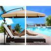 Instahut 3m Outdoor Umbrella w/Base Cantilever Garden Beach Patio Beige