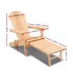 Gardeon 2PC Adirondack Outdoor Chairs Wooden Sun Lounge Patio Furniture Garden Natural