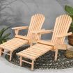 Gardeon 2PC Adirondack Outdoor Chairs Wooden Sun Lounge Patio Furniture Garden Natural