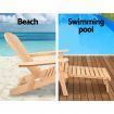 Gardeon 2PC Adirondack Outdoor Chairs Wooden Sun Lounge Patio Furniture Garden Natural