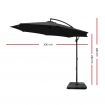 Instahut 3m Umbrella w/Base Outdoor Cantilever Beach Garden Patio Parasol Black