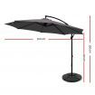 Instahut 3m Outdoor Umbrella w/Base Cantilever Beach Garden Patio Charcoal