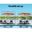 Instahut 2.7M Umbrella with Base Outdoor Pole Umbrellas Garden Stand Deck Beige