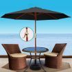 Instahut 3m Outdoor Umbrella w/Base Pole Umbrellas Garden Sun Stand Deck Black