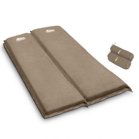 Weisshorn Self Inflating Mattress Camping Sleeping Mat Air Bed Pad Double Coffee 10CM Thick Weisshorn Self Inflating Mattress Camping Sleeping Mat Air Bed Pad Double Coffee 10CM Thick