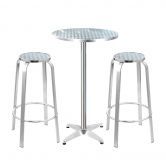 Gardeon 3-Piece Outdoor Bar Set Bistro Table Stools Adjustable Round Cafe