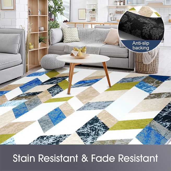 2x3m Large Floor Rug Super Soft Short Area Rug MultiStriped Carpet