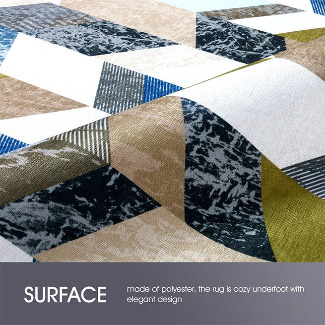 2x3m Large Floor Rug Super Soft Short Area Rug MultiStriped Carpet Floor Mat Lounge Space