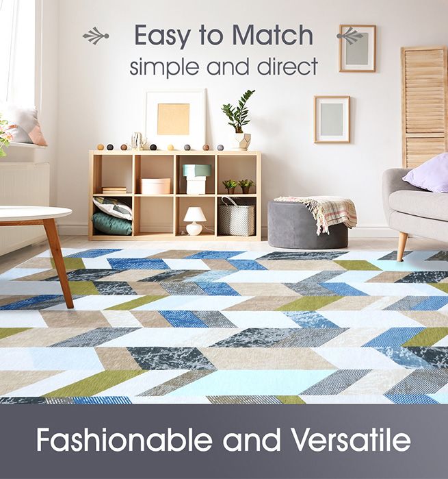 2x3m Large Floor Rug Super Soft Short Area Rug MultiStriped Carpet