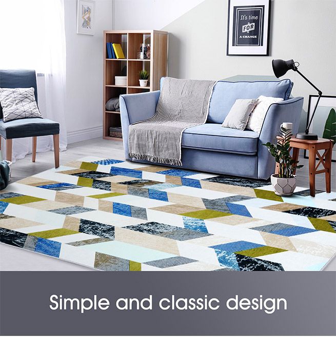 1.6x2.3m Large Floor Rug Super Soft Short Area Rug Multi Striped Carpet