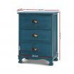 Artiss Bedside Tables Drawers Side Table Cabinet Vintage Blue Storage Nightstand