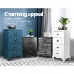 Artiss Bedside Tables Drawers Side Table Cabinet Vintage Blue Storage Nightstand