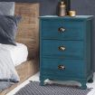 Artiss Bedside Tables Drawers Side Table Cabinet Vintage Blue Storage Nightstand