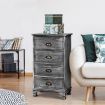Artiss Bedside Tables Drawers Cabinet Vintage 4 Chest of Drawers Grey Nightstand