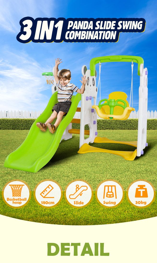 3in1 Kids Plastic Slide Swing Set with Basketball Hoop Crazy Sales