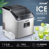 Maxkon 17 Kg Home Ice Maker Machine Stainless Steel Countertop Appliance-Silver