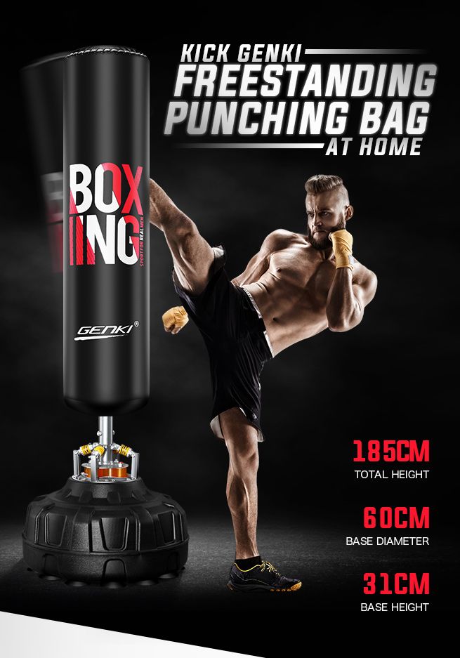 Genki 185cm Hydraulic Gym Punching Bag Freestanding Heavy Boxing Kicking Bag MMA Crazy Sales
