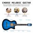 Melodic Blue 38 Inch Electric Acoustic Guitar Classical Cutaway 6 Strings for Beginners w/ Bag 