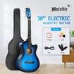 Melodic Blue 38 Inch Electric Acoustic Guitar Classical Cutaway 6 Strings for Beginners w/ Bag 