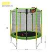 Genki 60" Trampoline Rebounder Jumping Gym Equipment Home Outdoor Fitness Kids Exericise with Safety Enclosure Net and Basketball Hoop