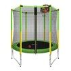 Genki 60" Trampoline Rebounder Jumping Gym Equipment Home Outdoor Fitness Kids Exericise with Safety Enclosure Net and Basketball Hoop