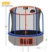 Genki 10ft Round Kids Trampoline with Safety Enclosure & Basketball Hoop 