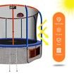 Genki 12ft Kids Round Trampoline with Safety Enclosure & Basketball Hoop