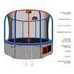 Genki 12ft Kids Round Trampoline with Safety Enclosure & Basketball Hoop