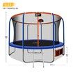 Genki 14ft Round Kids Trampoline with Safety Enclosure & Basketball Hoop