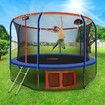 Genki 14ft Round Kids Trampoline with Safety Enclosure & Basketball Hoop