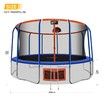 Genki 16ft Round Kids Trampoline with Safety Enclosure & Basketball Hoop