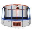 Genki 16ft Round Kids Trampoline with Safety Enclosure & Basketball Hoop