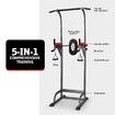 Genki Multi-Function Power Tower Adjustable Strength Training Equipment Black