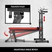 Genki Folding Adjustable Weight Bench with Barbell Rack for Home Gym