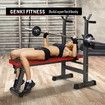 Genki Folding Adjustable Weight Bench with Barbell Rack for Home Gym