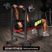 Genki Folding Adjustable Weight Bench with Barbell Rack for Home Gym