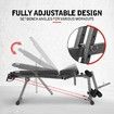Genki Black Adjustable Weight FID Bench Fitness Home Gym with Elastic Ropes
