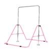 Genki Gymnastics Training Bar Height Adjustable Horizontal Bar for Kids Children Pink