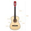 Melodic 38 Inch Round Acoustic Guitar Pack Classical Cutaway Natural Colour