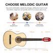 Melodic 38 Inch Round Acoustic Guitar Pack Classical Cutaway Natural Colour