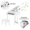 Melodic Classical Kids Piano Baby Grand Piano 30 Keys with Bench White